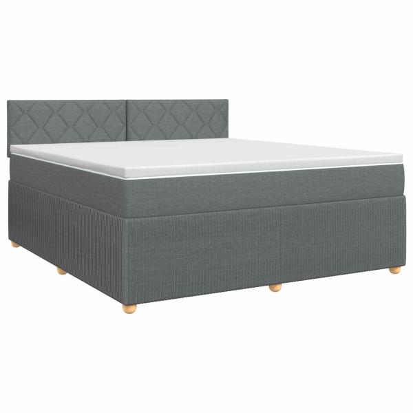 Boxspringbett mit Matratze Dunkelgrau 180 x 200 cm Stoff