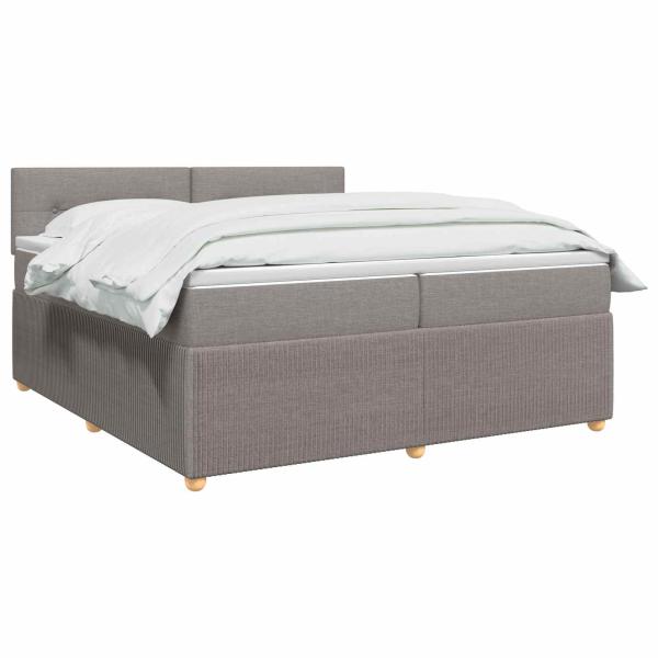 Boxspringbett mit Matratze Taupe 200 x 200 cm Stoff