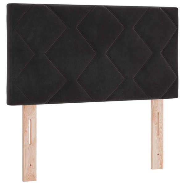 Boxspringbett mit Matratze Schwarz 80 x 200 cm Samt