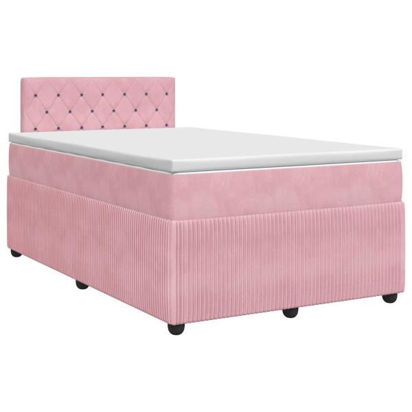 Boxspringbett mit Matratze mit Kopfteil Rosa 120 x 190 cm Samt