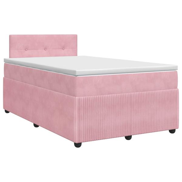 Boxspringbett mit Matratze mit Kopfteil Rosa 120 x 200 cm Samt