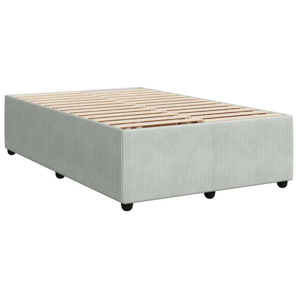 Boxspringbett mit Matratze Hellgrau 120 x 200 cm Samt