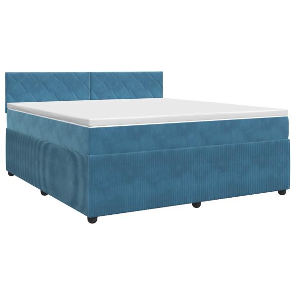 Boxspringbett mit Matratze Dunkelblau 140 x 190 cm Samt