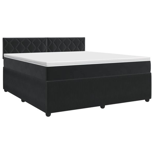 Boxspringbett mit Matratze Schwarz 140 x 200 cm Samt