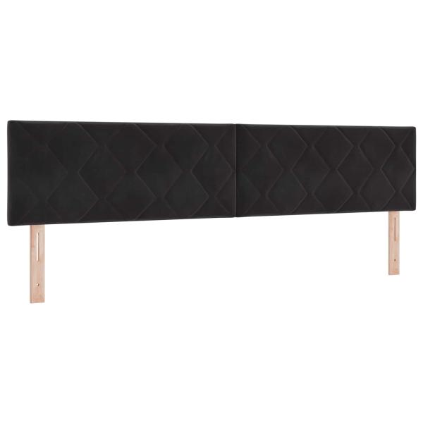 Boxspringbett mit Matratze Schwarz 200 x 200 cm Samt