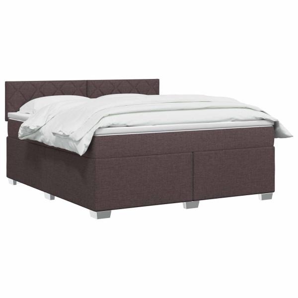 Boxspringbett mit Matratze und LED Dunkelbraun 160 x 200 cm