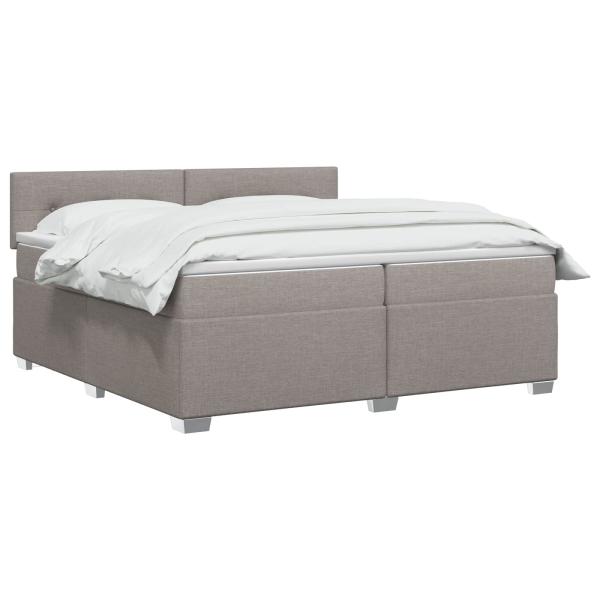 Boxspringbett mit Matratze und LED Taupe 200 x 200 cm Stoff