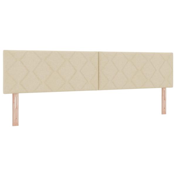 Boxspringbett mit Matratze und LED Creme 200 x 200 cm Stoff