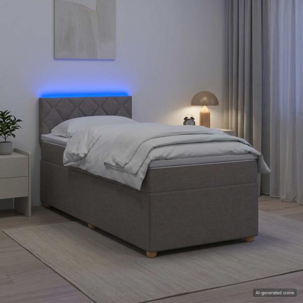 Boxspringbett mit Matratze mit Kopfteil Taupe 80 x 200 cm Stoff
