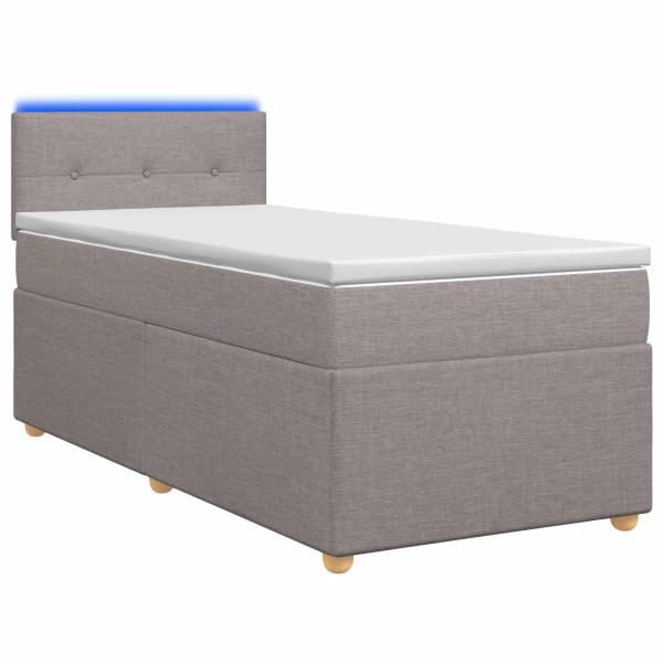 Boxspringbett mit Matratze Taupe 100 x 200 cm Stoff