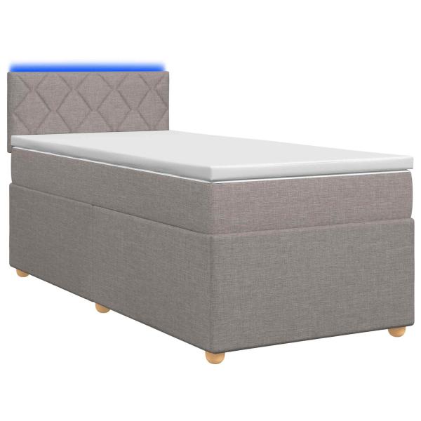 Boxspringbett mit Matratze Taupe 100 x 200 cm Stoff
