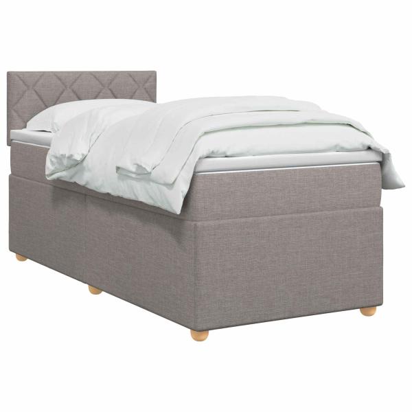 Boxspringbett mit Matratze Taupe 100 x 200 cm Stoff