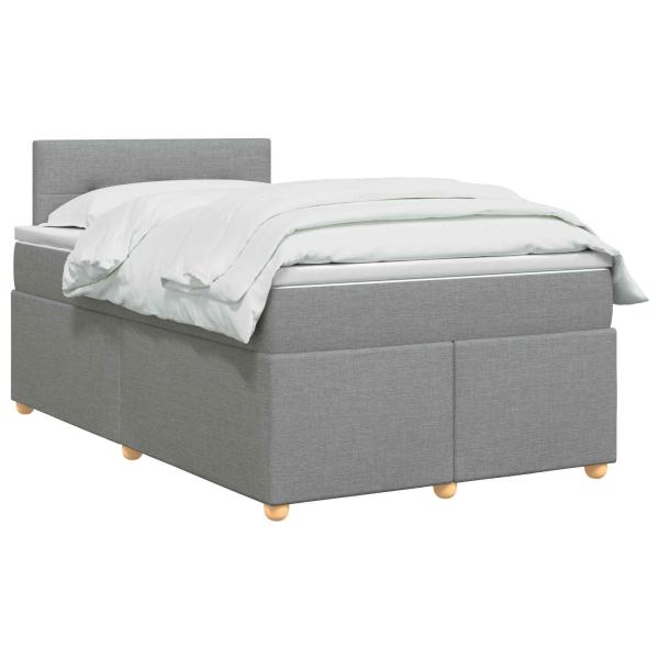 Boxspringbett mit Matratze Hellgrau 120 x 190 cm Stoff