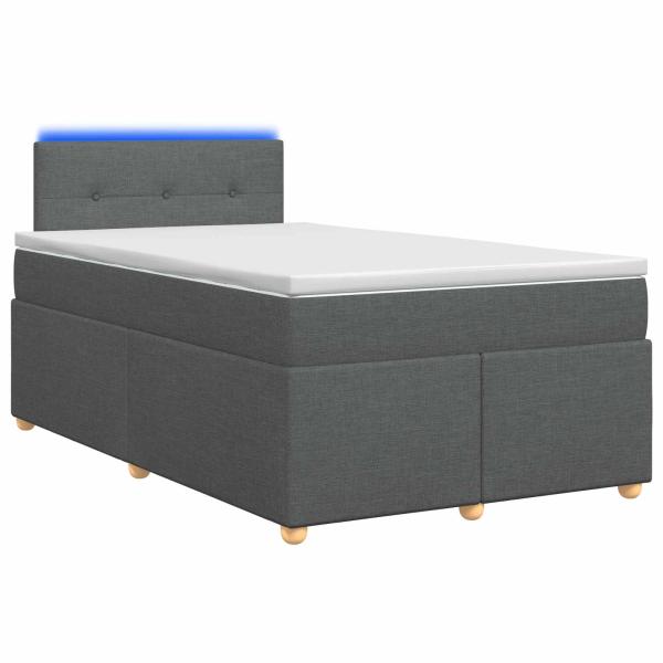 Boxspringbett mit Matratze Dunkelgrau 120 x 200 cm Stoff