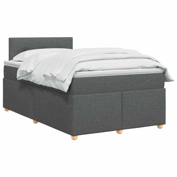 Boxspringbett mit Matratze Dunkelgrau 120 x 200 cm Stoff