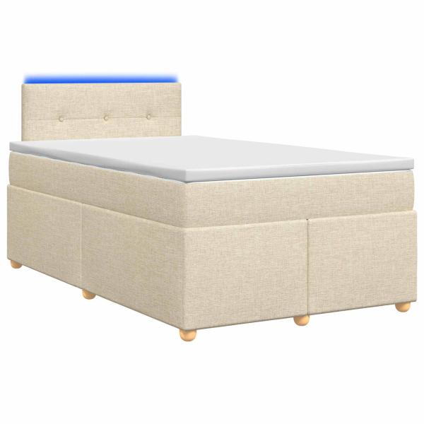 Boxspringbett mit Matratze Creme 120 x 200 cm Stoff