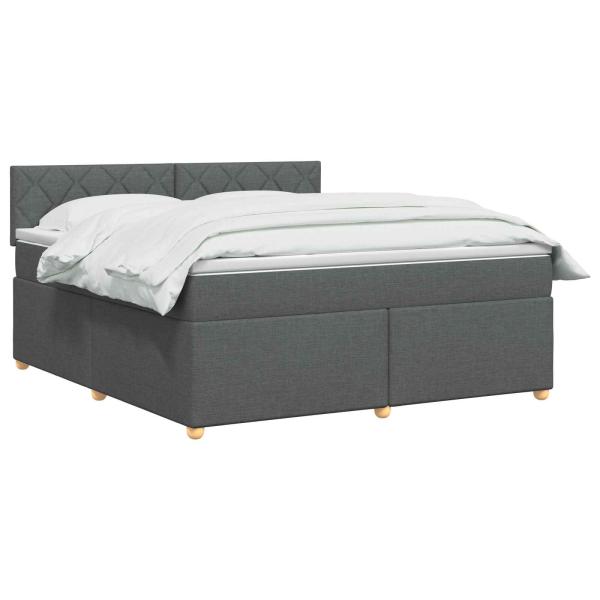Boxspringbett mit Matratze Dunkelgrau 140 x 190 cm Stoff