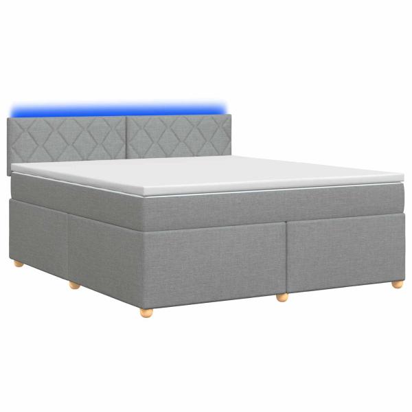 Boxspringbett mit Matratze Hellgrau 160 x 200 cm Stoff