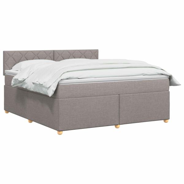 Boxspringbett mit Matratze Taupe 180 x 200 cm Stoff
