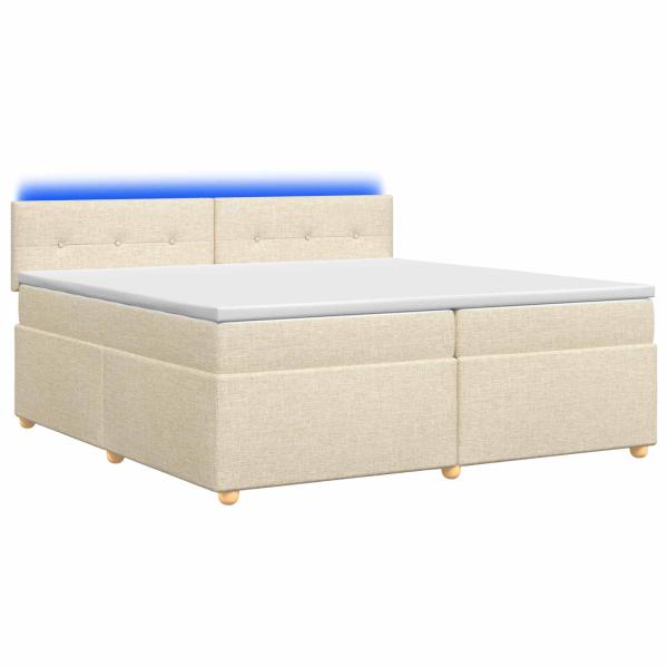 Boxspringbett mit Matratze Creme 200 x 200 cm Stoff