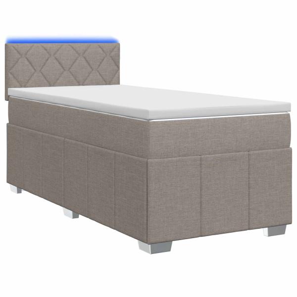 Boxspringbett mit Matratze Taupe 100 x 200 cm Stoff