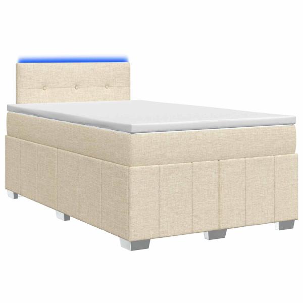 Boxspringbett mit Matratze Creme 120 x 190 cm Stoff