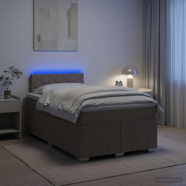Boxspringbett mit Matratze Taupe 120 x 190 cm Stoff