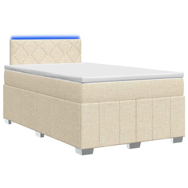 Boxspringbett mit Matratze Creme 120 x 190 cm Stoff