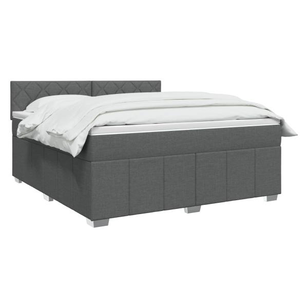 Boxspringbett mit Matratze Dunkelgrau 140 x 200 cm Stoff