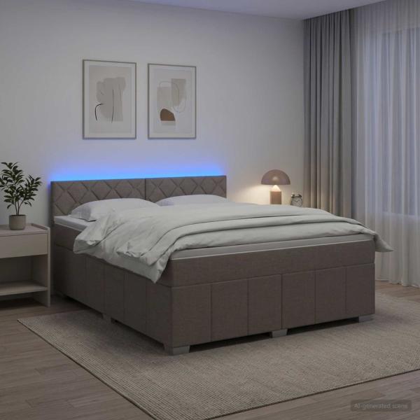 Boxspringbett mit Matratze Taupe 160 x 200 cm Stoff