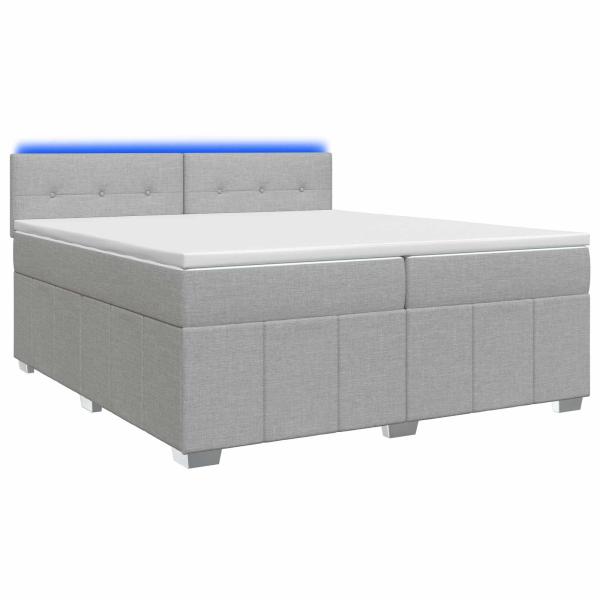 Boxspringbett mit Matratze Hellgrau 200 x 200 cm Stoff