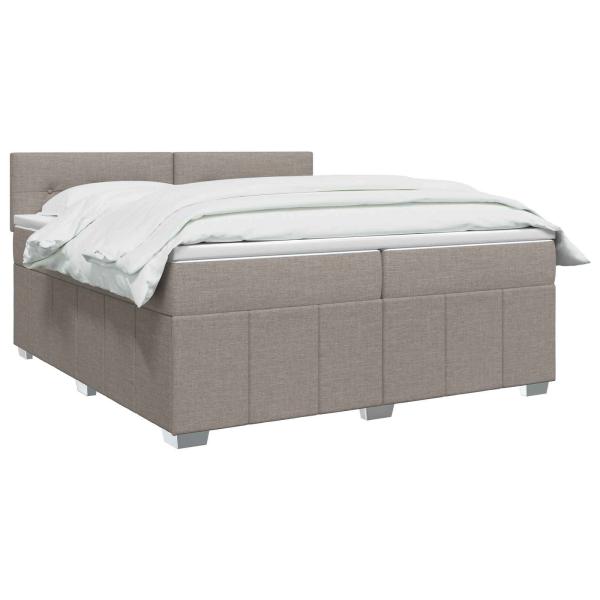 Boxspringbett mit Matratze Taupe 200 x 200 cm Stoff
