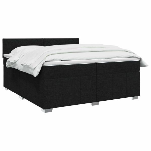 Boxspringbett mit Matratze Schwarz 200 x 200 cm Stoff