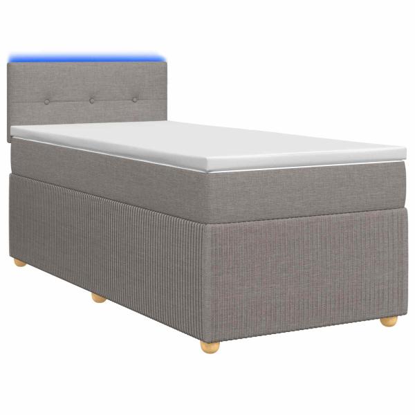 Boxspringbett mit Matratze mit Kopfteil Taupe 80 x 200 cm Stoff