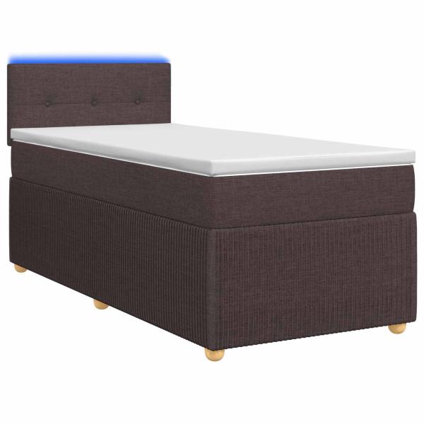 Boxspringbett mit Matratze Dunkelbraun 90 x 200 cm Stoff