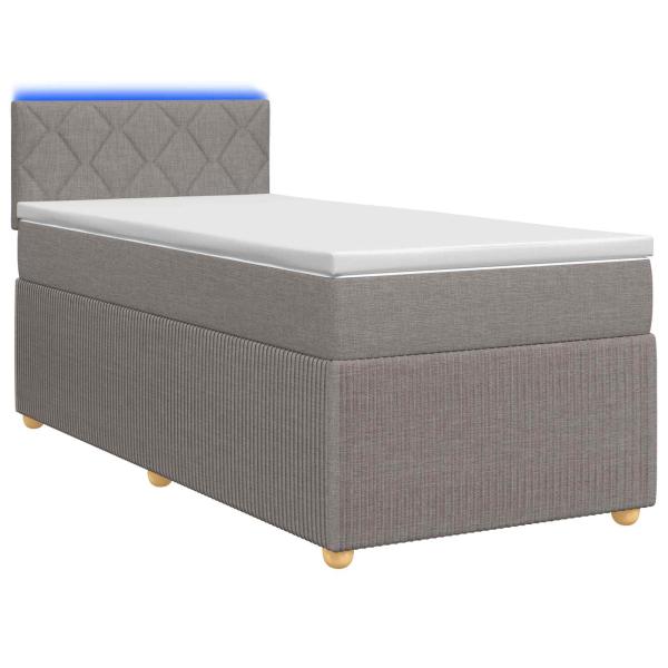 Boxspringbett mit Matratze Taupe 100 x 200 cm Stoff