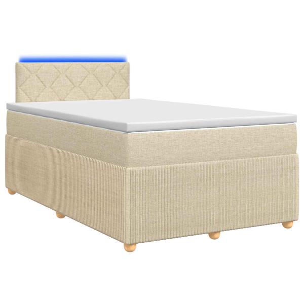 Boxspringbett mit Matratze Creme 120 x 190 cm Stoff