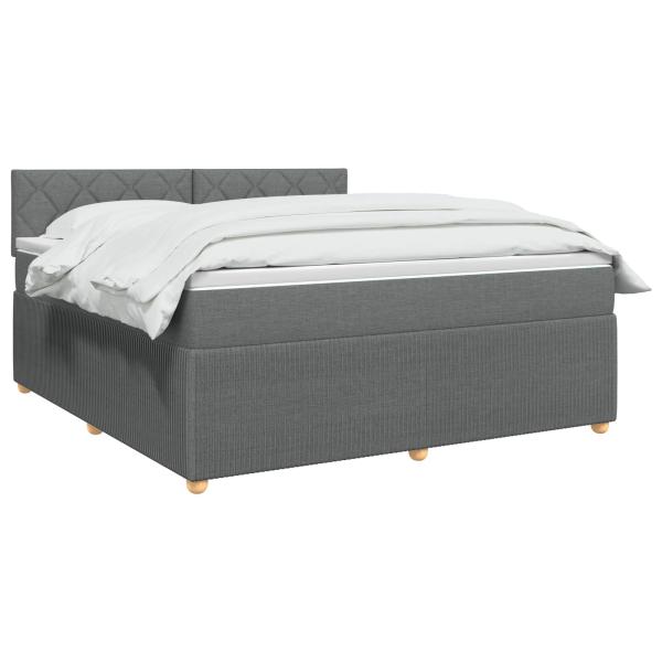 Boxspringbett mit Matratze Dunkelgrau 140 x 190 cm Stoff