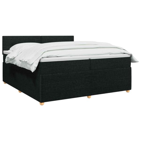 Boxspringbett mit Matratze Schwarz 200 x 200 cm Stoff