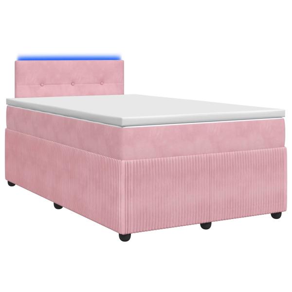 Boxspringbett mit Matratze mit Kopfteil Rosa 120 x 190 cm Samt