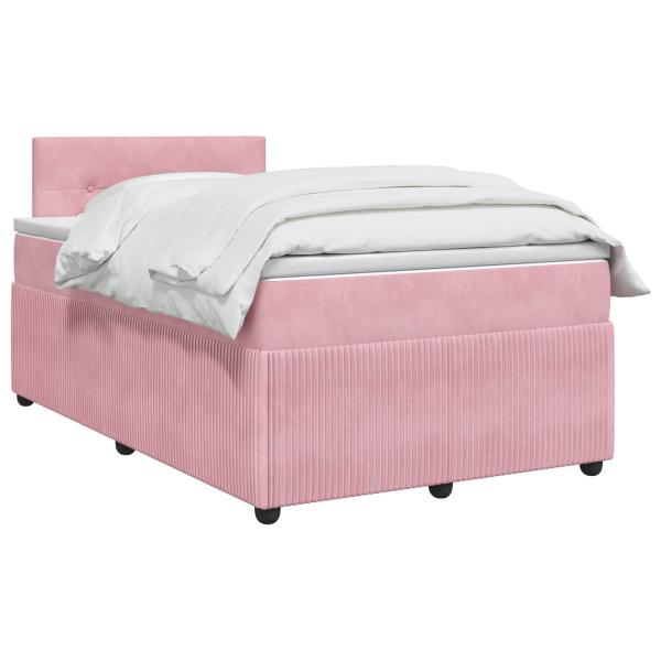 Boxspringbett mit Matratze mit Kopfteil Rosa 120 x 190 cm Samt
