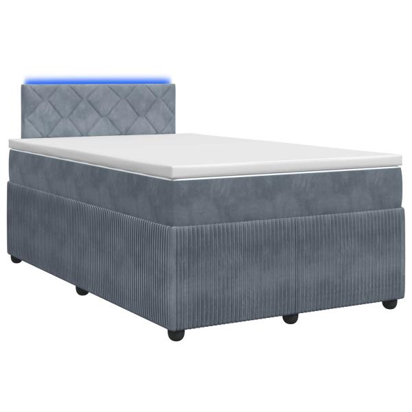 Boxspringbett mit Matratze Dunkelgrau 120 x 200 cm Samt