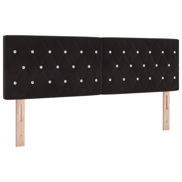 Boxspringbett mit Matratze Schwarz 140 x 190 cm Samt