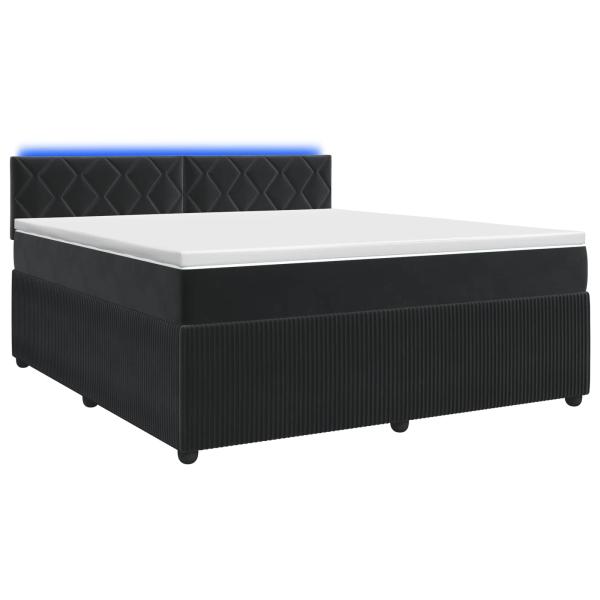 Boxspringbett mit Matratze Schwarz 140 x 190 cm Samt