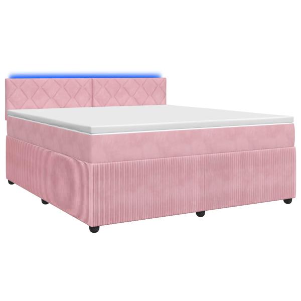 Boxspringbett mit Matratze mit Kopfteil Rosa 160 x 200 cm Samt