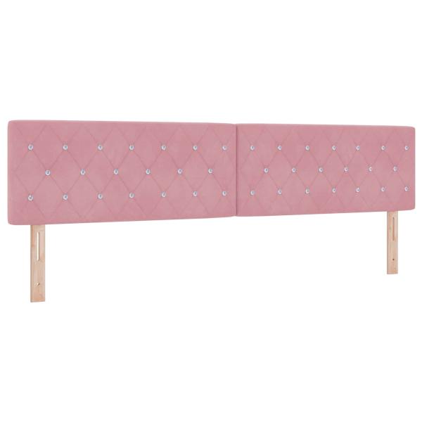 Boxspringbett mit Matratze mit Kopfteil Rosa 200 x 200 cm Samt