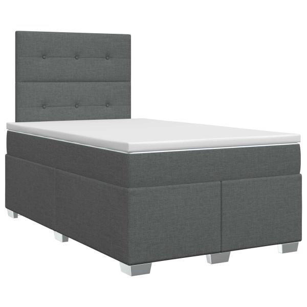 Boxspringbett mit Matratze Dunkelgrau 120 x 190 cm Stoff