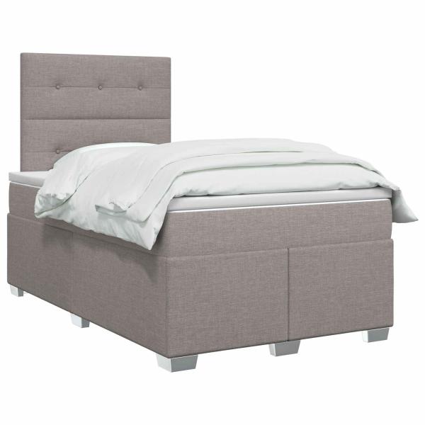 Boxspringbett mit Matratze Taupe 120 x 190 cm Stoff