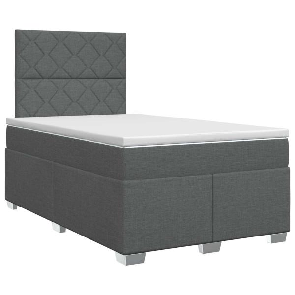 Boxspringbett mit Matratze Dunkelgrau 120 x 190 cm Stoff