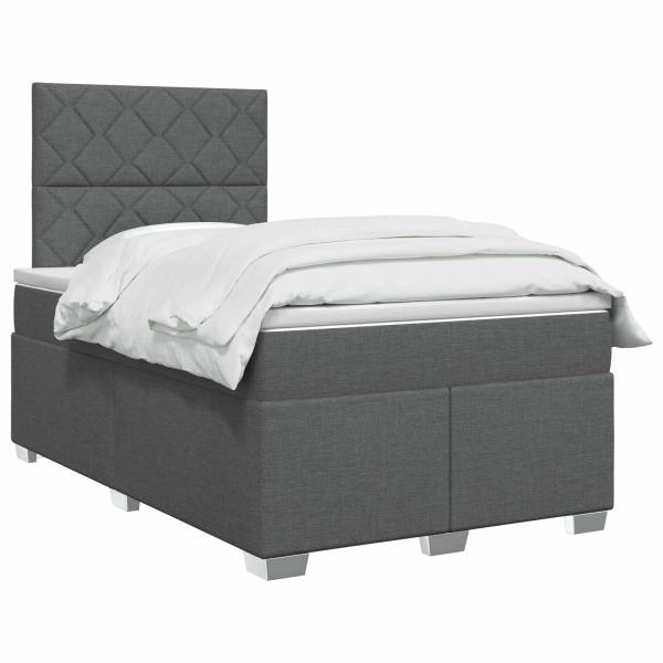 Boxspringbett mit Matratze Dunkelgrau 120 x 190 cm Stoff